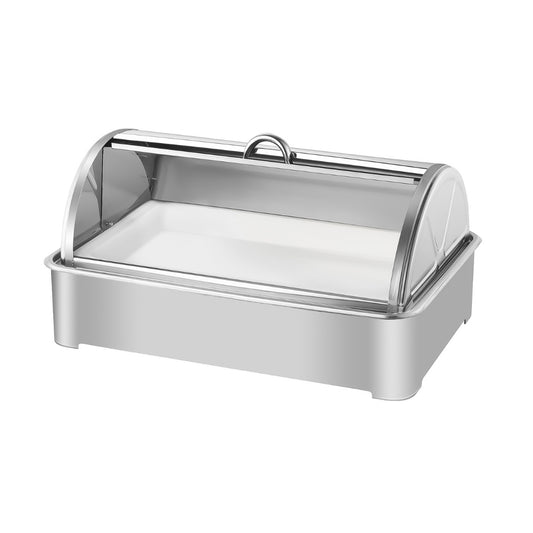SOGA 59x38.5cm Silver Color Ceramic Serving Bowl Chafing Dish for Kitchen Essential • LUZ-ChafingDish6V14