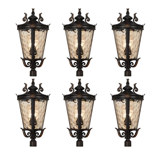 Vintage Lantern 6X 71.2cm Wall Lamp Modern Aluminum & Glass Wall Light Classic Outdoor Sconce Decorative Exterior Lighting • LUZ-Lamp584StandLgeX6