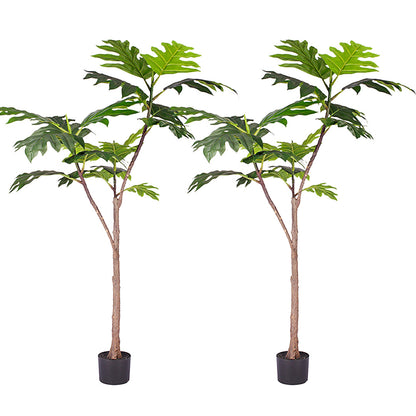 SOGA 2X 150cm Artificial Natural Green Split-Leaf Philodendron Tree Fake Tropical Indoor Plant Home Office Decor • LUZ-APlantMBS15021X2