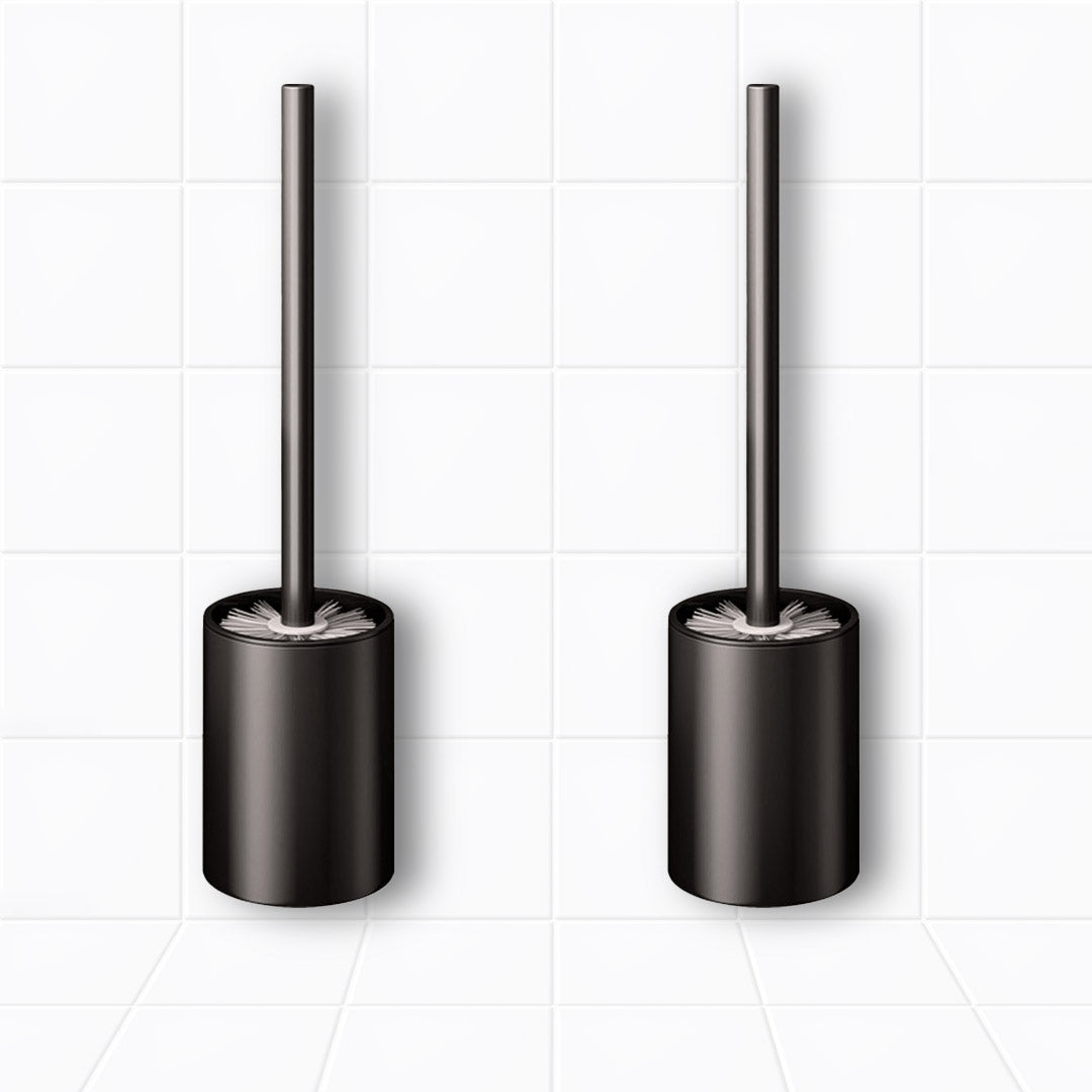 SOGA 2X 27cm Wall-Mounted Toilet Brush with Holder Bathroom Cleaning Scrub Black • LUZ-TAN1043X2