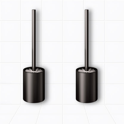 SOGA 2X 27cm Wall-Mounted Toilet Brush with Holder Bathroom Cleaning Scrub Black • LUZ-TAN1043X2