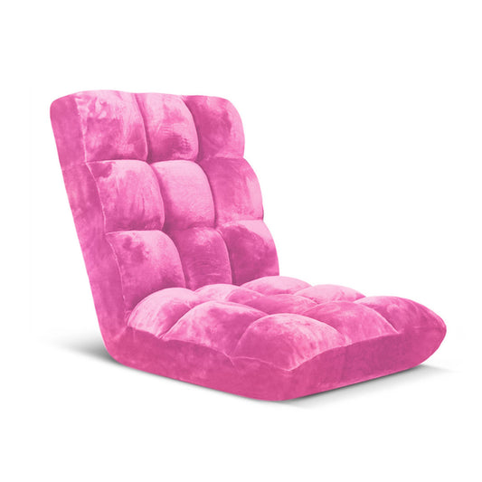 SOGA Floor Recliner Folding Lounge Sofa Futon Couch Folding Chair Cushion Light Pink • LUZ-LoungeChairLightPink