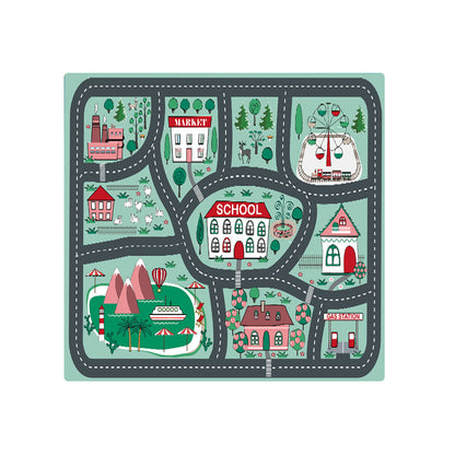 SOGA 2X 120cm Kids Rug Street Map Play Mat, Educational Baby Theme Park Area Rugs • LUZ-KidCarpet605X2