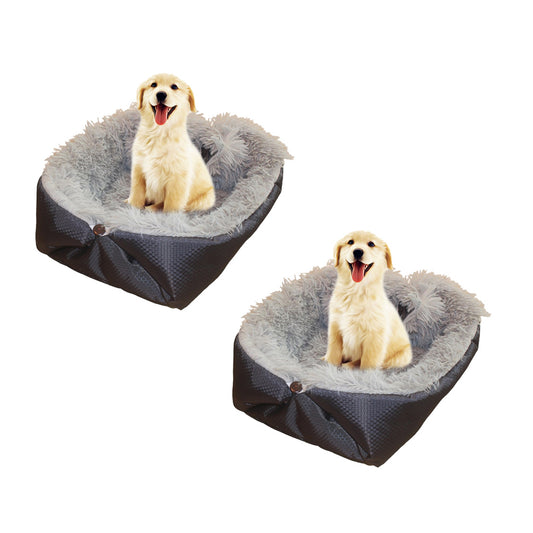 SOGA 2X Black Dual-purpose Cushion Nest Cat Dog Bed Warm Plush Kennel Mat Pet Home Travel Essentials • LUZ-CarPetBag01X2