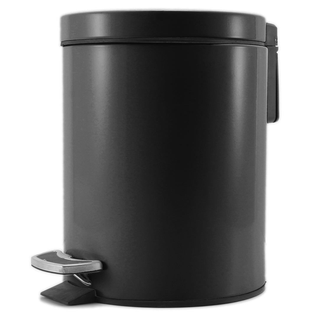 SOGA Foot Pedal Stainless Steel Rubbish Recycling Garbage Waste Trash Bin Round 12L Black • LUZ-RubbishBinRound12LBlack
