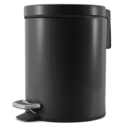SOGA Foot Pedal Stainless Steel Rubbish Recycling Garbage Waste Trash Bin Round 12L Black • LUZ-RubbishBinRound12LBlack