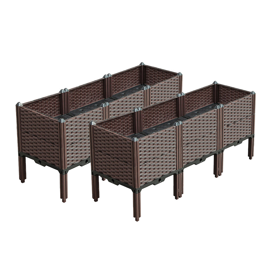 SOGA 2X 120cm Raised Planter Box Vegetable Herb Flower Outdoor Plastic Plants Garden Bed with Legs Deepen • LUZ-PlantBox3FX2