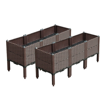 SOGA 2X 120cm Raised Planter Box Vegetable Herb Flower Outdoor Plastic Plants Garden Bed with Legs Deepen • LUZ-PlantBox3FX2