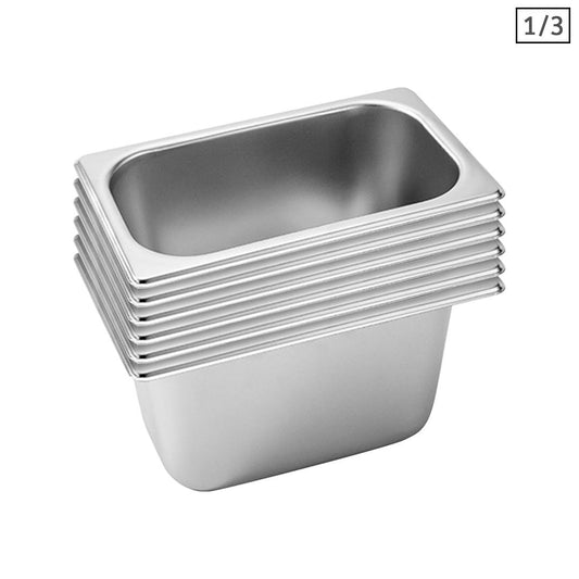 SOGA 6X Gastronorm GN Pan Full Size 1/3 GN Pan 15cm Deep Stainless Steel Tray • LUZ-GastronormPans5417X6