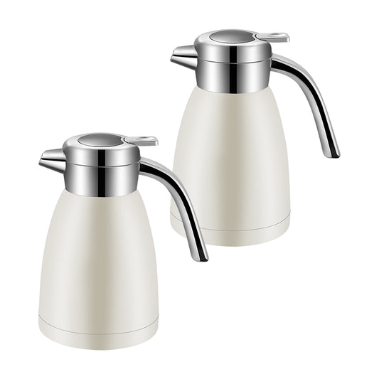 SOGA 2X 1.2L Stainless Steel Insulated Vacuum Flask Water Bottle White • LUZ-WaterJug12WHTX2