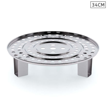 SOGA 34cm Stainless Steel Steamer Insert Stock Pot Steaming Rack Stockpot Tray • LUZ-SS-Rack34CM