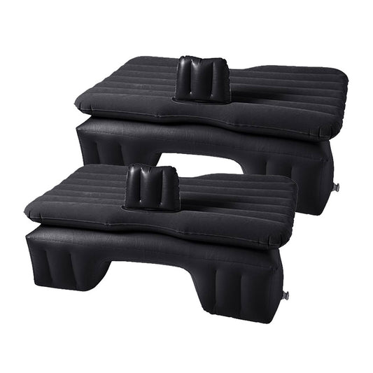 SOGA 2X Inflatable Car Mattress Portable Travel Camping Air Bed Rest Sleeping Bed Black • LUZ-CarMatBlackX2