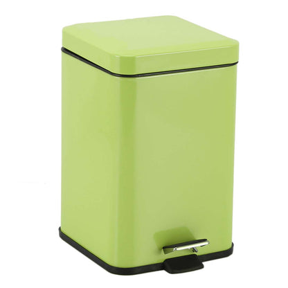 SOGA Foot Pedal Stainless Steel Rubbish Recycling Garbage Waste Trash Bin Square 12L Green • LUZ-RubbishBinSquare12LGreen