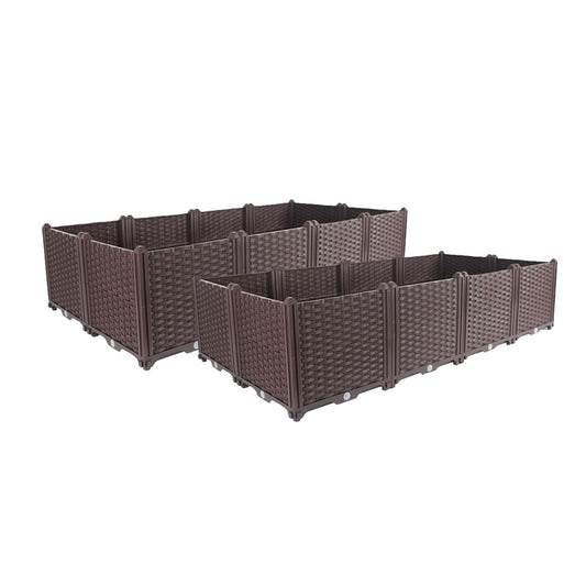SOGA 2X 160cm Raised Planter Box Vegetable Herb Flower Outdoor Plastic Plants Garden Bed Deepen • LUZ-PlantBox8DX2