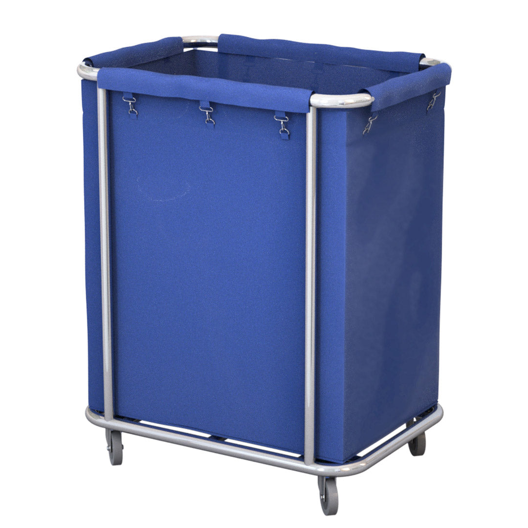 SOGA Stainless Steel Commercial Square Soiled Linen Laundry Trolley Cart with Wheels Blue • LUZ-Soga057A