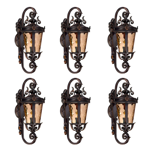 Vintage Lantern 6X 70cm Aluminum & Glass Wall Light Classic Lantern Design Elegant Outdoor Antique Inspired Wall Lamp • LUZ-Lamp58499MedX6