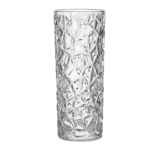 SOGA 30cm Sleek Clear Glass Vase Elegant Wide Crystal Design for Modern Home Décor • LUZ-GVaseClearSML