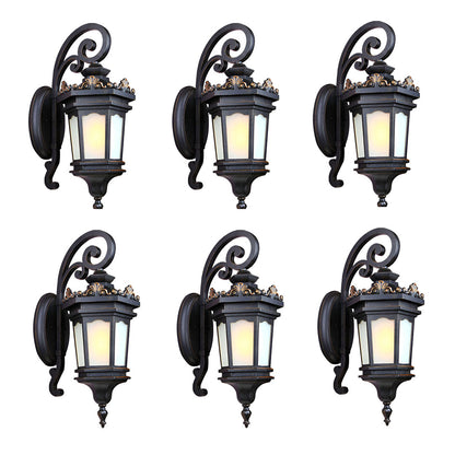 Vintage Lantern 6X 62cm Wall Light Elegant Aluminum & Glass Design Classic Outdoor Lighting Rustic Vintage Style • LUZ-Lamp320M2X6