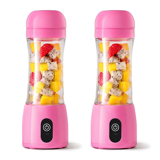SOGA 2X 380ml Portable Mini USB Rechargeable Handheld Fruit Mixer Juicer Pink • LUZ-JuicerMiniPinkX2