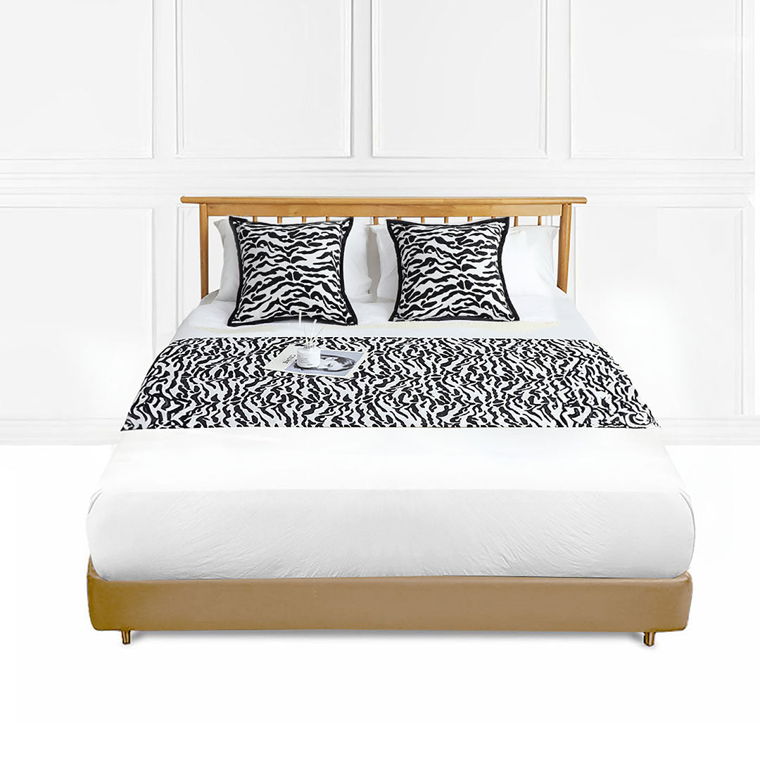 SOGA 1.5m Bed Light Luxury Mottled Bed Banner Vintage Scarf Runner Bedding Tail Pad Flag For Home Hotel Set of 3 • LUZ-BedFlagS80