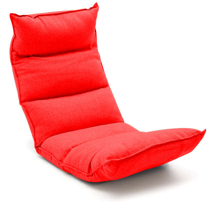 SOGA Foldable Tatami Floor Sofa Bed Meditation Lounge Chair Recliner Lazy Couch Red • LUZ-LoungeLeatherRed