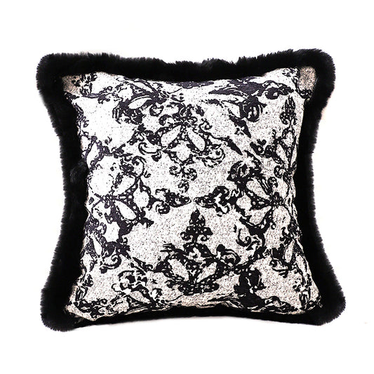 SOGA 45cm Vintage Black Herringbone Pillowcase Set & Square Throw Pillow • LUZ-FrenchCushion254