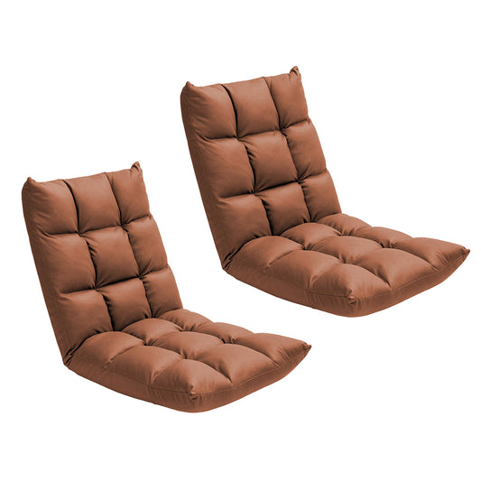 SOGA 2X Coffee Lounge Floor Recliner Adjustable Gaming Sofa Bed Foldable Indoor Outdoor Backrest Seat Home Office Decor • LUZ-LoungeD1463X2