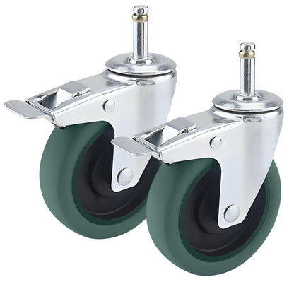 SOGA 2X 4" Heavy Duty Polyurethane Swivel Castor Brake Wheels • LUZ-FC1511WheelsBreakX2