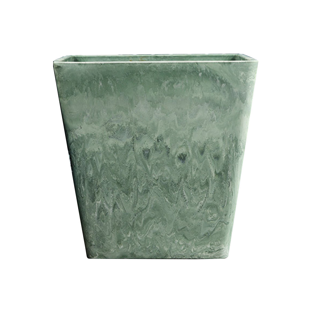 SOGA 27cm Green Grey Square Resin Plant Flower Pot in Cement Pattern Planter Cachepot for Indoor Home Office • LUZ-FPotH2764