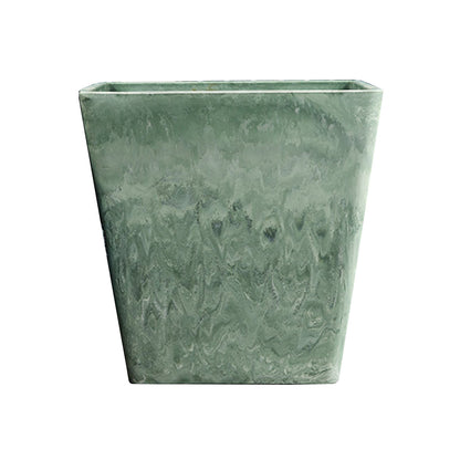 SOGA 27cm Green Grey Square Resin Plant Flower Pot in Cement Pattern Planter Cachepot for Indoor Home Office • LUZ-FPotH2764