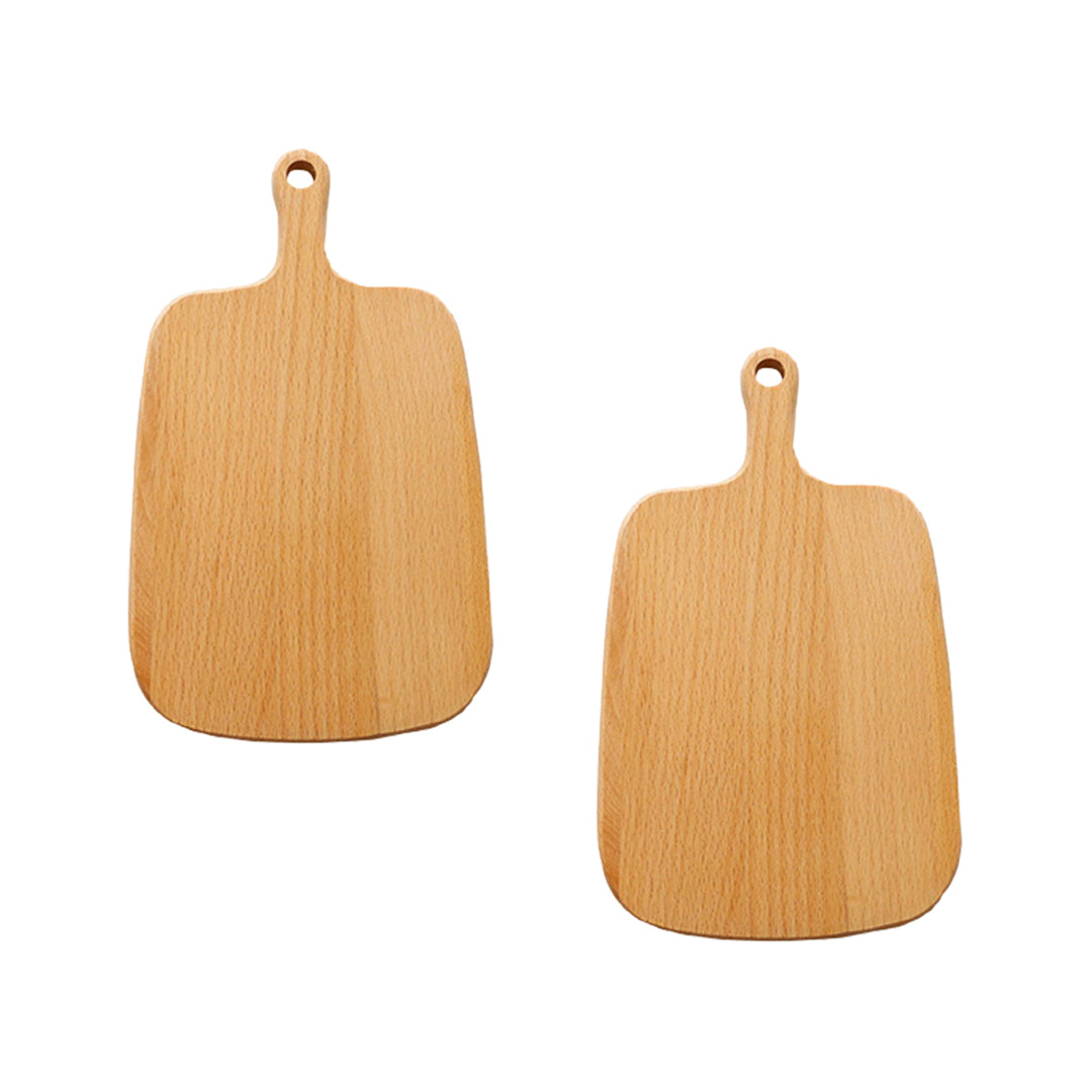 SOGA 2X 26cm Brown Rectangle Wooden Serving Tray Chopping Board Paddle with Handle Home Decor • LUZ-WodF601X2