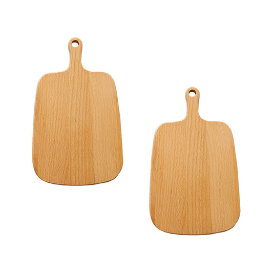 SOGA 2X 26cm Brown Rectangle Wooden Serving Tray Chopping Board Paddle with Handle Home Decor • LUZ-WodF601X2