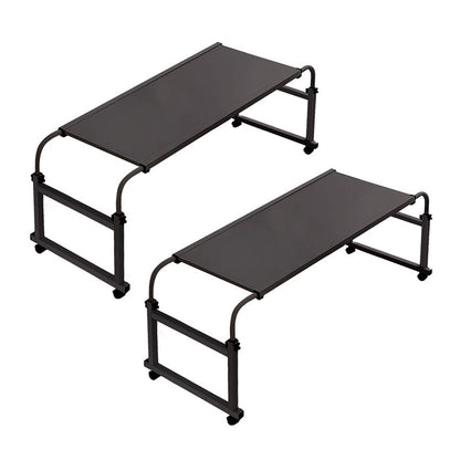 SOGA 120x45cm Black Cross Bed Movable Desk Table w/ Adjustable Length & Height • LUZ-SideTab29X2