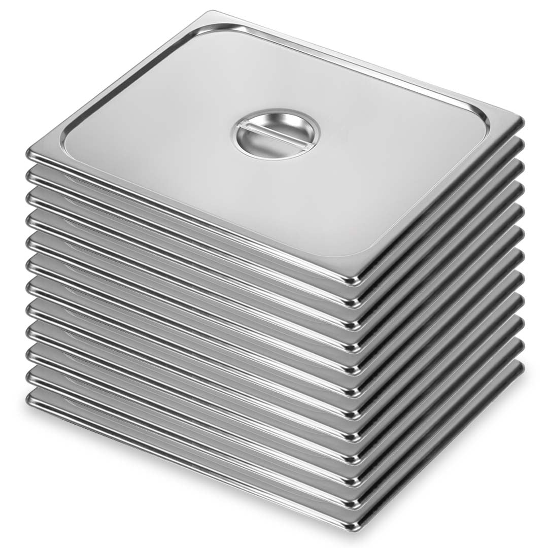 SOGA 12X Gastronorm GN Pan Lid Full Size 1/1 Stainless Steel Tray Top Cover • LUZ-GP5501-JLID1F-X12