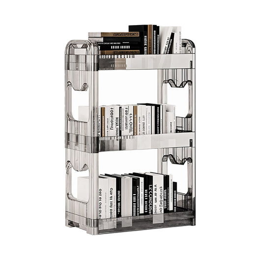SOGA 38x24cm Clear 3 Tier Bookshelf & Cosmetic Storage Organizer Trolley Rack • LUZ-BookSheClear3