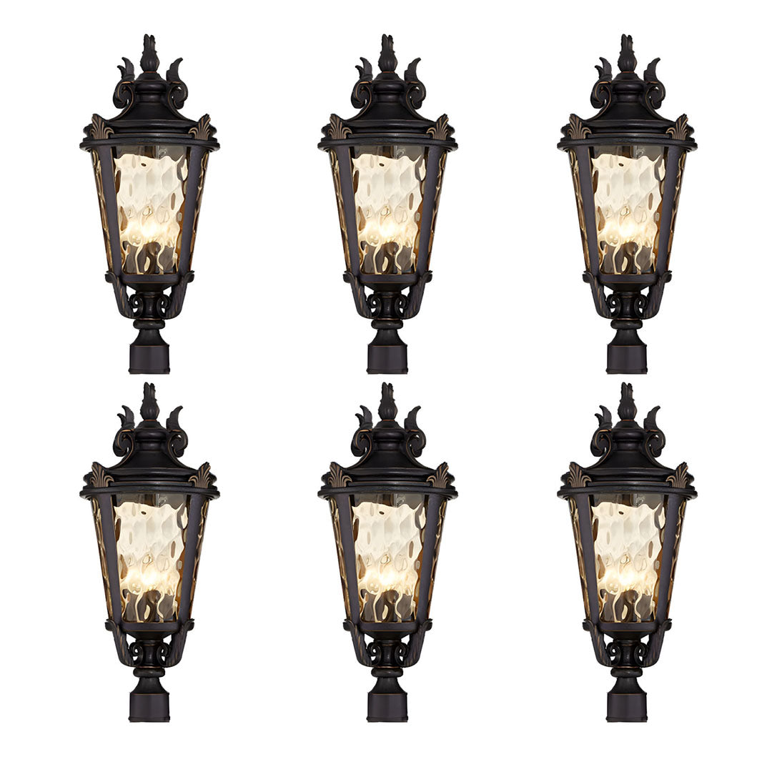 Vintage Lantern 6X 63.5cm Outdoor Post Lantern Light Classic Charm Elegant Patio Antique Inspired Outdoor Lighting • LUZ-Lamp584StandMedX6