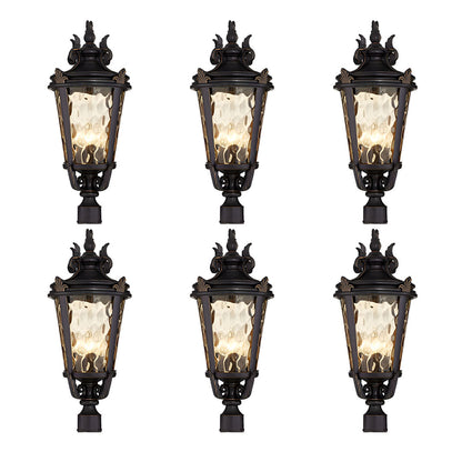 Vintage Lantern 6X 63.5cm Outdoor Post Lantern Light Classic Charm Elegant Patio Antique Inspired Outdoor Lighting • LUZ-Lamp584StandMedX6