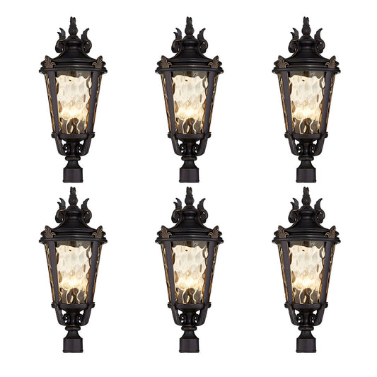 Vintage Lantern 6X 63.5cm Outdoor Post Lantern Light Classic Charm Elegant Patio Antique Inspired Outdoor Lighting • LUZ-Lamp584StandMedX6