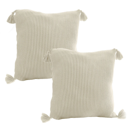 SOGA 45cm Khaki Wabi-Sabi Thickened Cotton Tassel Square  Throw Pillow • LUZ-FrenchCushion262X2