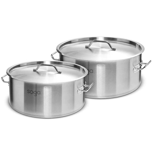 SOGA Stock Pot 14L 32L Top Grade Thick Stainless Steel Stockpot 18/10 • LUZ-SOGAStockPot14L32LA