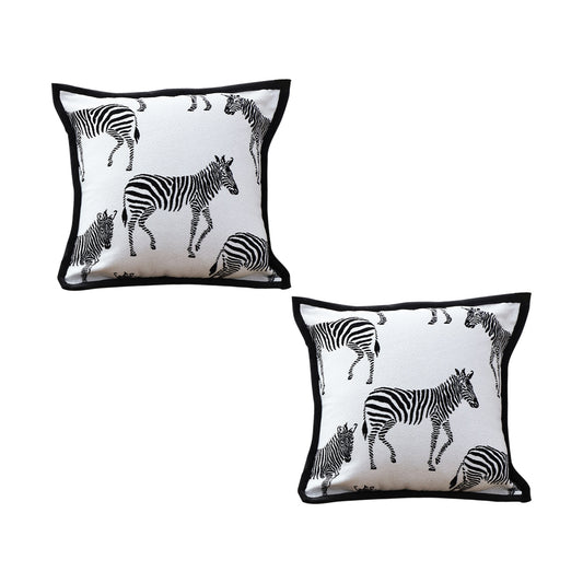 SOGA 2X 45cm Black and White Light  Luxury Zebra Cushion Decorative Square Pillow Living Room LUZ-FrenchCushion289X2