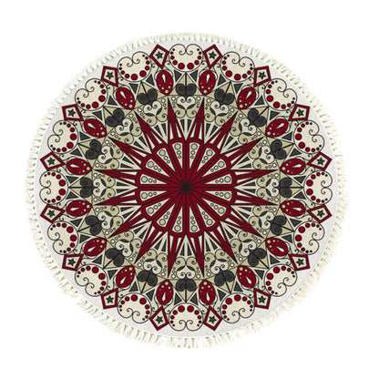 SOGA 120cm Mandala Modern Ethnic Tassel Print Anti-slip Doormat, Home Decor • LUZ-CarpetXLS13