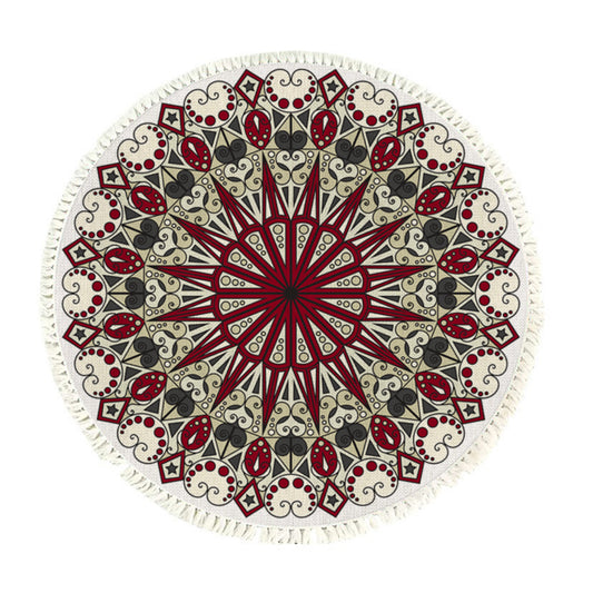 SOGA 120cm Mandala Modern Ethnic Tassel Print Anti-slip Doormat, Home Decor • LUZ-CarpetXLS13