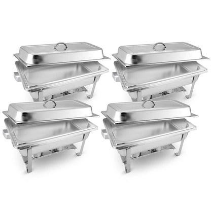 SOGA 4X Stainless Steel Chafing Food Warmer Catering Dish 9L Full Size • LUZ-ChafingDish56301X4