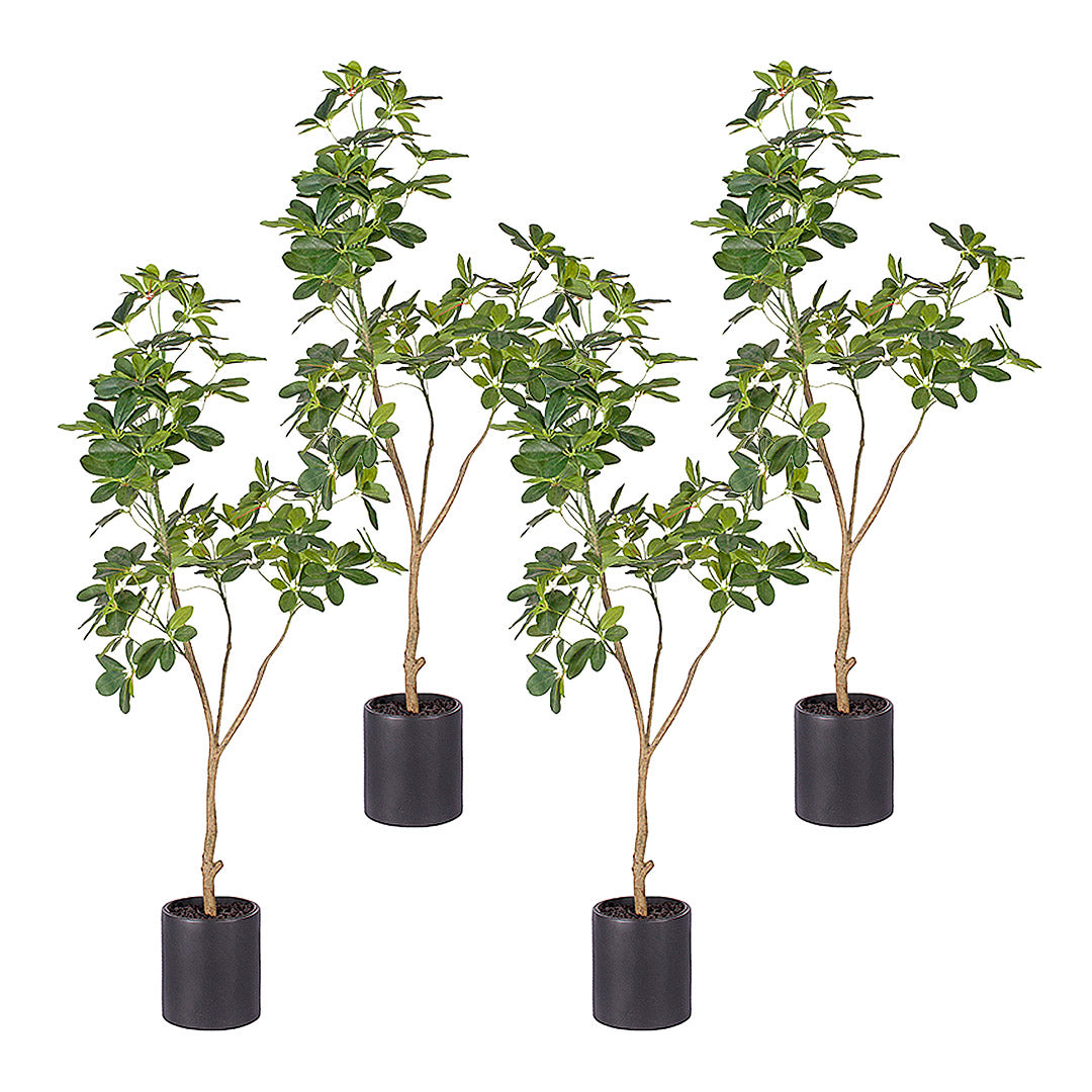 SOGA 4X 160cm Artificial Natural Green Schefflera Dwarf Umbrella Tree Fake Tropical Indoor Plant Home Office Decor • LUZ-APlantQXY160X4