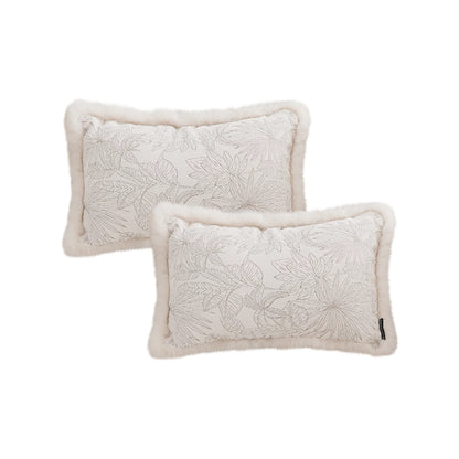 SOGA 2X 30cm Romantic French Mosley Jacquard Pillow French Jungle Jacquard Raw Edge Waist Throw  Pillow • LUZ-FrenchCushion226X2