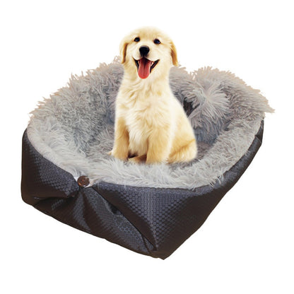 SOGA Black Dual-purpose Cushion Nest Cat Dog Bed Warm Plush Kennel Mat Pet Home Travel Essentials • LUZ-CarPetBag01