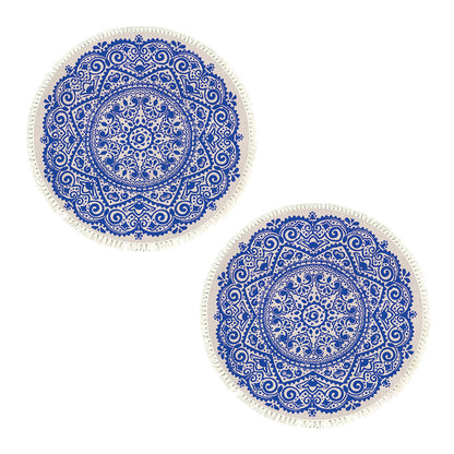 SOGA 2X 120cm Mandala Round Tapestry Indian Area Rug for Living Room Lounge, Anti-slip Doormat, Home Decor • LUZ-CarpetXLS56X2