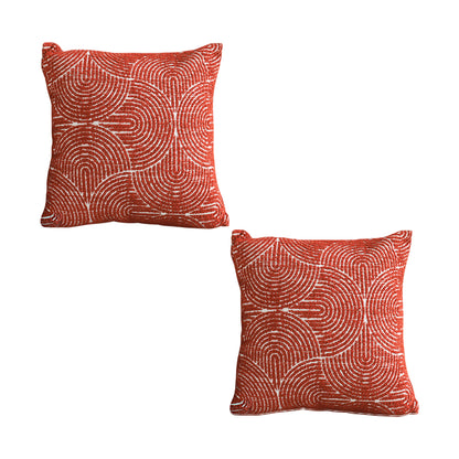 SOGA 2X 50cm Throw Pillow Burgundy Cinnabar Perfect Burnt Indoor and Outdoor Corded for Home Decor • LUZ-FrenchCushion317X2