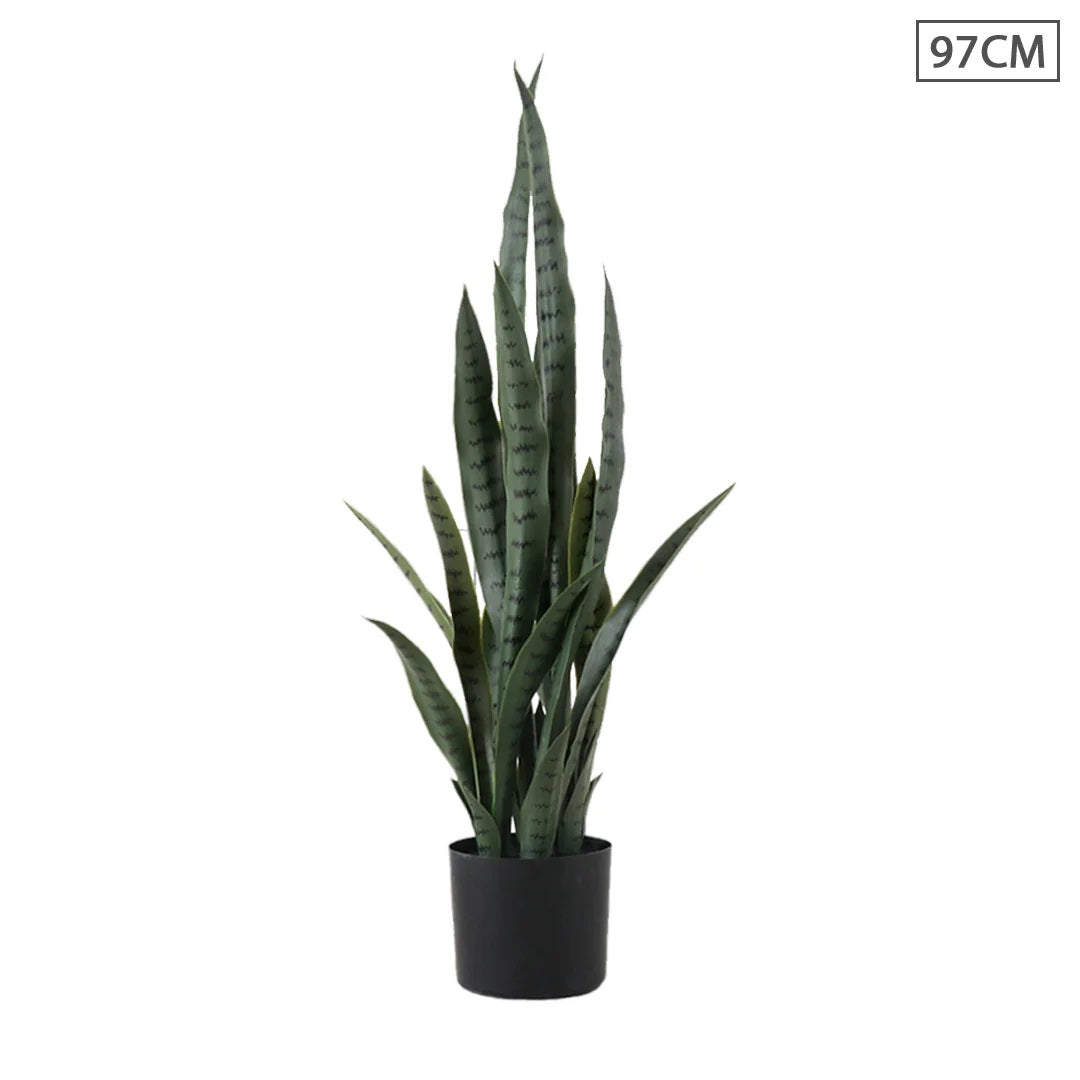 SOGA 97cm Sansevieria Snake Artificial Plants with Black Plastic Planter Greenery, Home Office Decor • LUZ-APlantFH9712